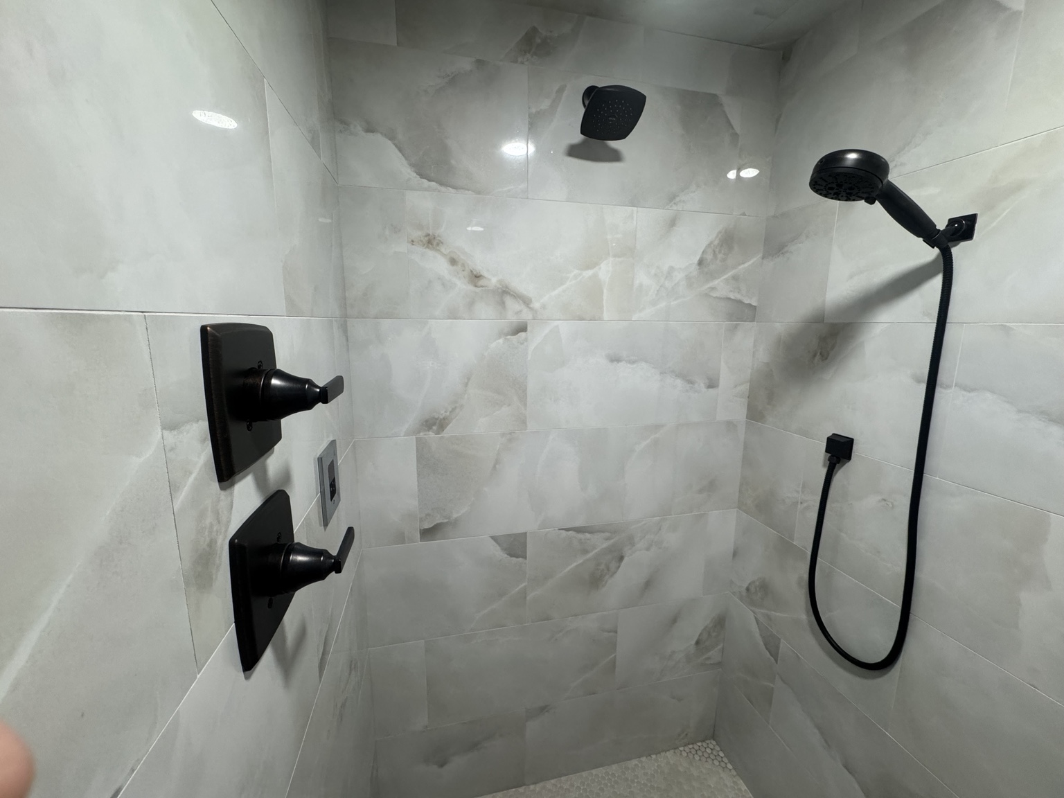 Completed custom steam shower installation